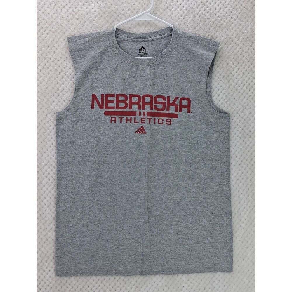 Nebraska Athletics Men's Large Heather Gray Sleeveless Tee